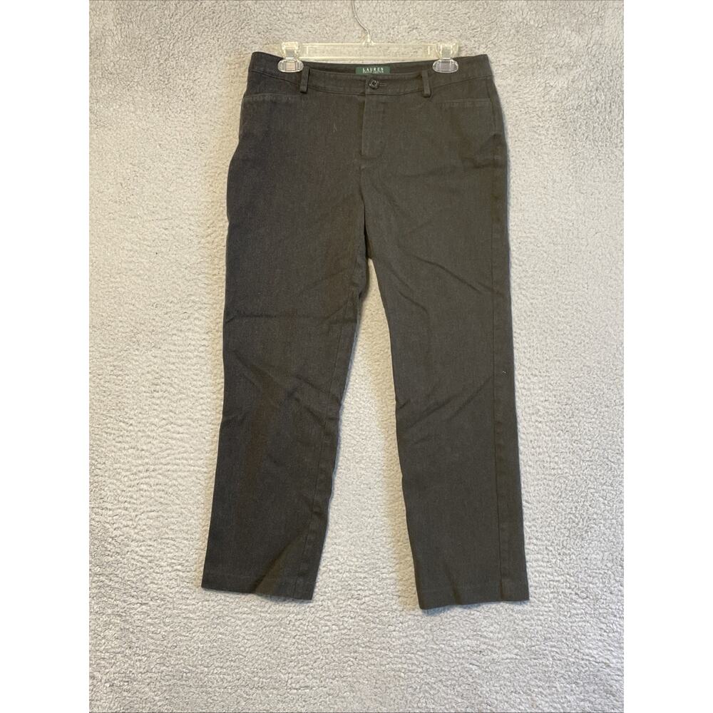 Ralph Lauren Stretch Cotton Catlin Chino Pants. Gray, Women's 8P
